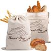 NVGVUP 2 sacchetti per il pane in lino con fodera interna in TPU, sacchetti per il pane, per il pane, in lino, riutilizzabili, per il pane (38 x 30 cm)
