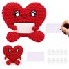TUMYBCC Cuore all'Uncinetto Fatto a Mano, Pocket Hug Portafortuna, Idea Regalo Donna e Uomo per Incoraggiamento, Pensierino per Compleanno, Natale, Anniversario, Grazie o Buona Guarigione