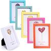 Winlor Set di 6 mini cornici portafoto per bambini, 2 x 3 pollici, per decorazione da tavolo, cornice polaroide con calamite morbide, simpatiche calamite da frigorifero, 6 colori