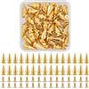 GORGECRAFT 30 Set di Borchie A Punta Coniche Dorate Punk Rotonde Borchie Rivetti 19.5mm Piccole Borchie A Vite Coniche Lunghe Punte Metalliche Artigianato Abbigliamento Giacche in Pelle Halloween