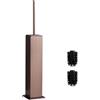 BVL Scopino per WC in oro rosa, in metallo, con 2 testine, design sottile, per il bagno