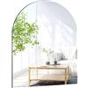 TSKDKIT Specchio da parete ad arco HD, autoadesivo, 50 x 40 cm, decorativo, senza cornice, semicircolare, grande per WC, bagno, spogliatoio, soggiorno e camera da letto