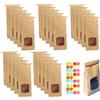 VOSSOT Carta kraft marrone, sacchetti con finestra di visualizzazione, sacchetti di carta kraft con clip di chiusura, sacchetti di carta, sacchetti per pane, biscotti, con fodera impermeabile, 26 x 11