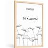 Zenacolor Cornice Foto 20x30 cm Legno Rovere - Portafoto con Pellicola Protettiva Antigraffio, da Appendere al Muro o da Appoggiare