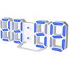 DollaTek 3D Sveglia LED Data Display Temperatura digitale Snooze Appeso a parete da tavolo - Parola blu conchiglia bianca