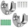 Fodlon Rod Flangia Socket Set, 2 Pezzi Closet Asta estremità Supporti Flangia Supporto Barra Asta Armadio Supporto Asta di Sostegno a Forma di U Presa con Viti (32.5mm)
