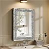 SHYFOY Specchio da bagno con vano portaoggetti, specchio rettangolare da bagno, 42 x 13,5 x 60 cm, specchio da parete in cristallo argento per bagno o soggiorno