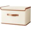BlesConi Scatola portaoggetti in tessuto Oxford di grande capacità, con comodo coperchio ribaltabile, organizer per vestiti per la casa, con struttura pieghevole e leggera (D 58 x 40 x 35 cm)