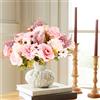 EUWLY Bouquet di lusso di 4 peonie artificiali, peonie in seta Real Touch con steli per matrimoni, decorazione per la casa, composizioni in vaso, centrotavola, non appassisce mai (rosa, Rose)