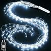 Dekofun Fascio di Luce 2M 200 LED Cascata di Luci con Spina, Timer, 8 Modalità Mantello Luci Albero, Impermeabile Cascata Luminosa per Camera Giardino Esterno Interno Decorazioni - Bianco