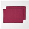 Homescapes Due tovagliette da tavolo, 100% cotone tessuto a mano, a costine, 30 x 45 cm, lavabili a 60°, colore: Prugna