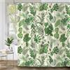Dazzlewall Tenda Doccia Foglie Boho Verdi 180 x 180 cm, Foglie Tropicali Fogliame Palma Tenda Bagno, Impermeabile Antimuffa Tessuto con 12 Ganci