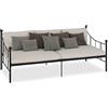 vidaXL Telaio Divano Letto Nero in Metallo 90x200 cm