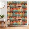 BREASOME Architettura Tenda Doccia Antimuffa 180 x 180 cm Casa Colorata Tenda Vasca da Bagno Tessuto in Poliestere Resistente all'Acqua con 12 Ganci