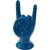 Generico corna portafortuna in ceramica in vari colori misura grande cm.18 Made in italy (blu ceruleo)