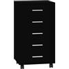 vidaXL Cassettiera con Ruote Nero in Legno Multistrato