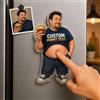 VEELU Magnete da Frigo Personalizzato con Foto e Viso, Calamita Divertente Anti-Stress con Pancia Morbida da Spremere, Idea Regalo Originale per Famiglia, Amici, Donna e Uomo (Stile 4)