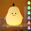 CECOMBINE Luce Notturna per Bambini 7 Colori, Lampada Silicone USB Ricaricabile con Sensore Tattile e Timer per Camera da Letto - Regalo di Natale (Pera)