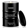 M&SENSE Candela Profumata Legno di Oud, Candela in Cera di Soia Naturale, Formato Grande 320g a Forma di Barile, Lunga Durata 70 Ore, Aromaterapia per la Casa, Regalo Rilassante Unisex
