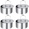 Xrten 4 Pezzi Anello di Mousse,Stampi per Torte in Acciaio Inox,Anello Dessert Tondo,Coppapasta Professionali,Coppapasta,Anello per Torte Adatto,Strumento di Pasticceria 7,9cm di Diametro