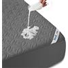 BEDLORE Coprimaterasso Matrimoniale Impermeabile 160x190 cm, Grigio