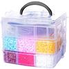 TaimeiMao Scatola porta minuteria,Scatola di plastica trasparente,Scomparti regolabili,Scatola portaoggetti divisoria regolabile,Diamond Painting Box,5D Diamond Painting Box (A)