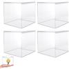 HOMURY 4 Pezzi Cubo Acrilico Con Coperchio: Scatola Quadrata Trasparente 10 x 10 x 10 cm per Gioielli, Conservazione e Vetrina