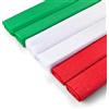 Netuno 6 rotoli di carta crespa verde, bianca, rossa, 200 x 50 cm, colorata, per decorazioni, confezioni regalo, progetti creativi, rotoli di carta crespa