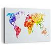ARTTOR Quadri Moderni su Tela 120x80 cm Stampe da Parete Mappa del Mondo 2799