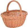 Aqbau Cestino in vimini con manico, 32 x 14 x 27 cm, intrecciato, cestino per il pane e regalo vuoto, per Pasqua, fiori, regali, uova, funghi e bambini