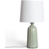 LEDKIA LIGHTING - Lampada da Tavolo Ceramica Zellin | Design Elegante | Compatibile con Lampadina E27 | Uso Interno | Altezza 570 mm, Verde Cachi, Ceramica