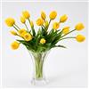 Avoeco 20 tulipani artificiali realistici al tatto, bouquet di tulipani finti realistici per vaso, elegante decorazione per la casa, centrotavola per matrimoni e tavoli (20, giallo)