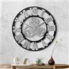 Lafocuse Orologio da Parete Grande 60cm, Silenzioso Legno Orologio Ingranaggio Industriale Steampunk Argento, Vintage Retro Numeri Romani per Soggiorno Bar Cucina Ristorante