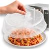 Kerafactum Copertura per forno a microonde, coperchio paraspruzzi, impilabile, 24 cm, trasparente, robusto, universale