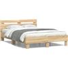 Festnight Giroletto con Testiera e LED Rovere Sonoma 120x200 cm, Struttura Letto, Giroletto, Telaio Letto Matrimoniale, Letti Singoli, Letto Una Piazza E Mezzo, Letto Singolo