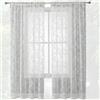 GOMETY Set da 2 pezzi di tende bianche in pizzo, voile decorativo, con motivo floreale, tende trasparenti bianche decorative, tende bianche con tenda a pannello per cucina, soggiorno, camera da letto (150 x