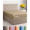 CGK Unlimited Lenzuolo con Angoli 120x190 - Microfibra Tasca 40cm (16) - Beige
