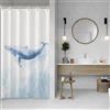 ASDCXZ Tenda da doccia balena 120 x 180 cm, arte moderna, acquerello, blu, balena, oceano, animali, bianco, bagno, lavabile, sottile, tende da doccia in tessuto poliestere, impermeabile, per vasca da