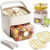 Generic Macchina per Ghiaccio da 48 cubetti con Coperchio a Pressione Facile, Vassoio per Ghiaccio, Contenitore a Doppio Strato per Preparare Bevande, Attrezzatura da Cucina da,003