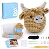 CrochetBox CROCHET BOX Kit completo per uncinetto per principianti - Kit all'uncinetto Highland Cow include video tutorial, istruzioni, filato morbido, regalo di compleanno per adulti.