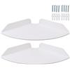 Miskall Set di 2 mensole angolari sospese per montaggio a parete, mensole angolari rotonde da appendere per camera da letto, soggiorno, doccia e cucina (bianco)