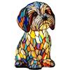 Zolynx Vetrata per Lampade per Cani, Lampada da Tavolo Retro in Resina da USB per Amanti dei Cani, Regalo Carino per Cuccioli.