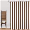 GCIREC Tenda Doccia, 165x180cm, Marrone e Bianco Minimalismo Moderno Strisce Verticali Impermeabile Tessuto Macchina Lavabile Tenda da Bagno con Ganci