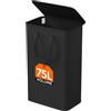 Lifewit Cesta Portabiancheria Salvaspazio con Coperchio, Cesto Biancheria Sporca Sottile con Manici, Portabiancheria Sporca Pieghevole per Camera da Letto, Bagno, Lavanderia, 75 L, Nero