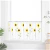 ESLIR - Tende da Cucina in Stile Rustico con Coulisse, Colore: Trasparente, 100% Poliestere, Bianco/Giallo, HxB 60x120cm