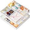 DIMJ Organizer Cassetti in Tessuto Non Tessuto Pieghevole - Lot of 12 Contenitori per Cassetti Biancheria, Calzini, Reggiseni, Intimo e Neonato, Bianco
