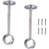 Boutihao 2 Pezzi Staffa Per Montaggio a Soffitto, Bastone Per Tende Inox Supporto, Con Viti, Diametro 25 MM, Staffa Per Tubo Per Guardaroba, Tubo Per Tenda Per Armadio (Argento)