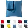 Flowen Federe Cuscini Divano 50x50 Set da 2 Copricuscini Decorativi 100% Cotone Jersey Tessuto Morbido Anallergico Antiacaro e Traspirante Fodere con Cerniera Nascosta Lavabili in Lavatrice