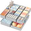 DIMJ Organizer Cassetti, 12 Pcs Non Tessuto Cassetto Organizer, Divisori per Cassetti, Scatola di Immagazzinaggio Pieghevole, Texture Grigio Chiaro