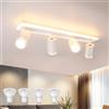 URing Faretti da Soffitto Orientabili, Plafoniera Faretti LED Soffitto 4 Luce con Luce Inferiore 14W+4x5W GU10, Bianco Caldo 3000K, Faretti da Parete Interno Bianco per Cucina, Cameretta, Soggiorno